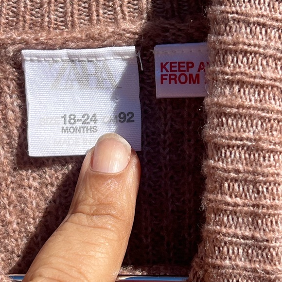 Zara Baby Girl Knit Acrylic Sweater Dress - Picture 6 of 8